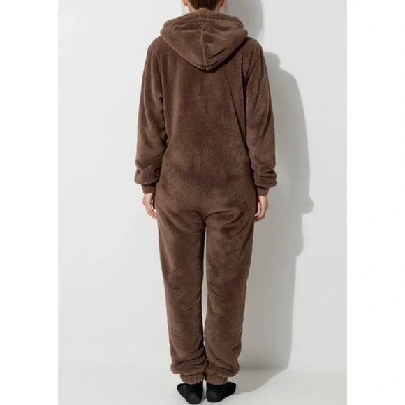 ONEPIECE Puppy Sherpa Jumpsuit, Taupe, Medium